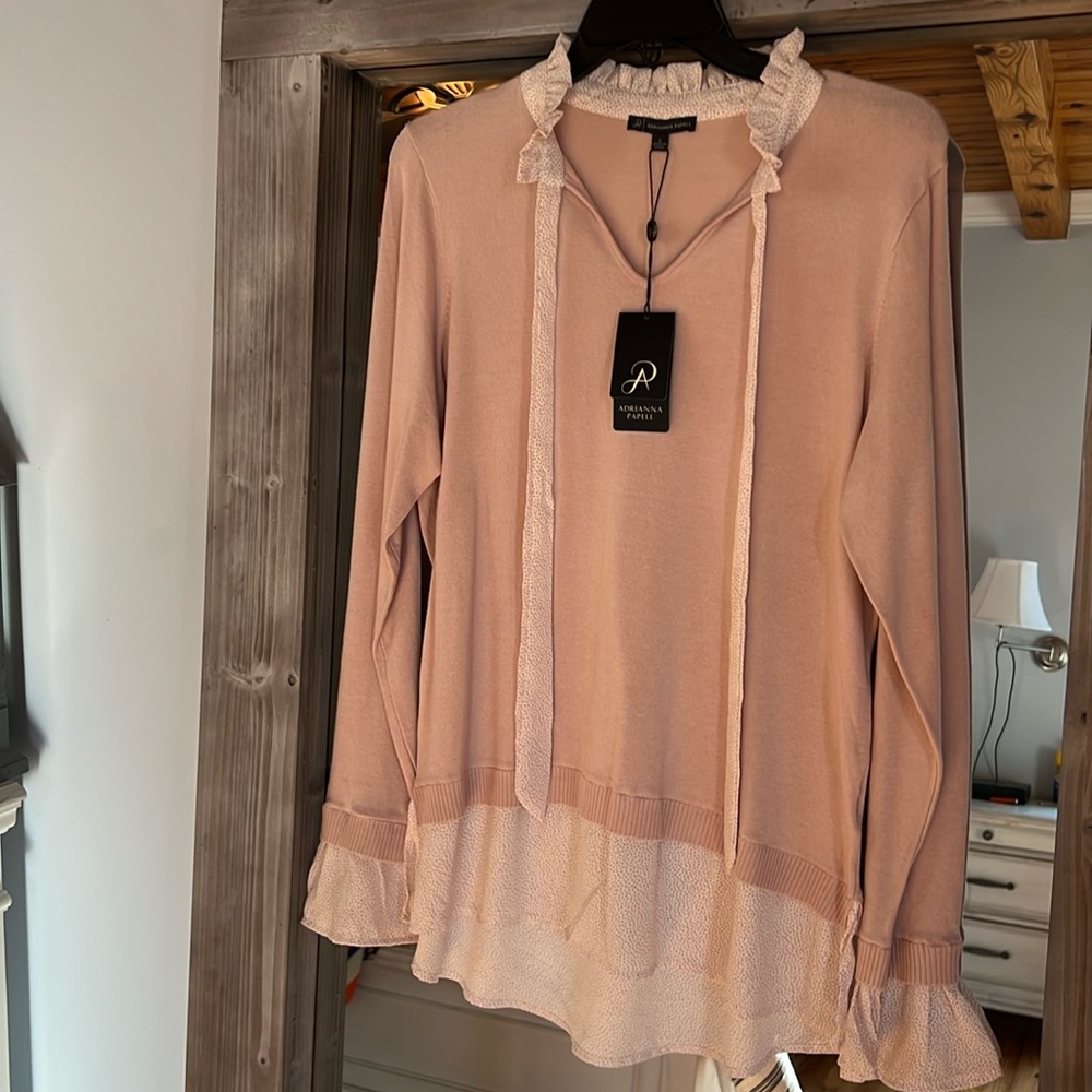 Adrianna Papell Top - Dusty Pink NWT